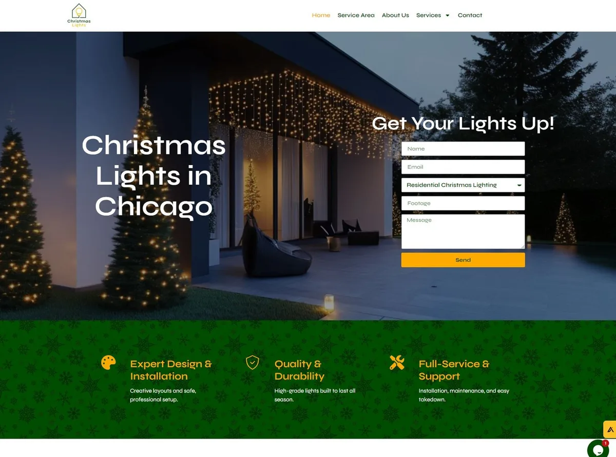 Christmas Lights Chicago website project